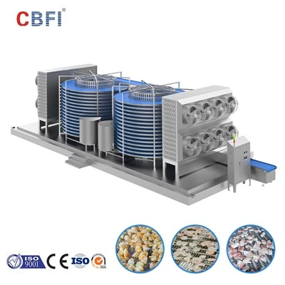 OEM উদ্ভিজ্জ মাংস এবং সীফুড প্রক্রিয়াকরণ সর্পিল ফ্রিজার